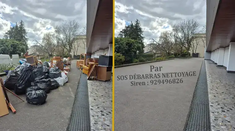 Débarras avant/après d’un parking d’immeuble