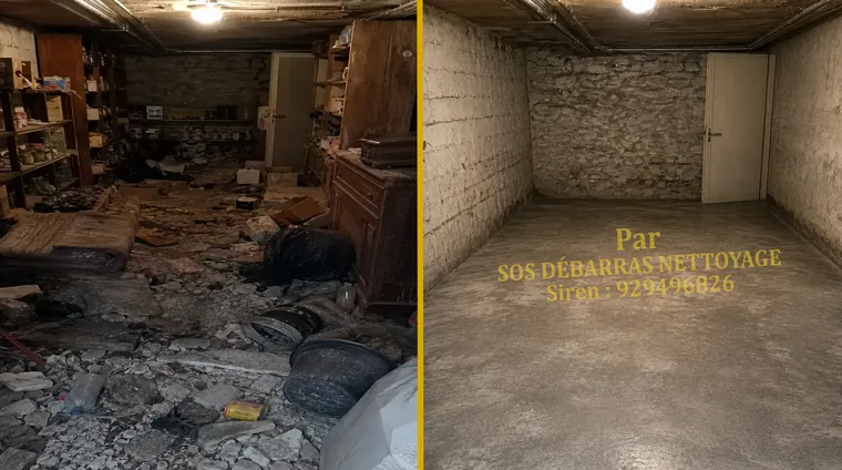 Débarras avant/après d'une chambre à Paris 13e : lit, armoire et affaires retirés, pièce vidée