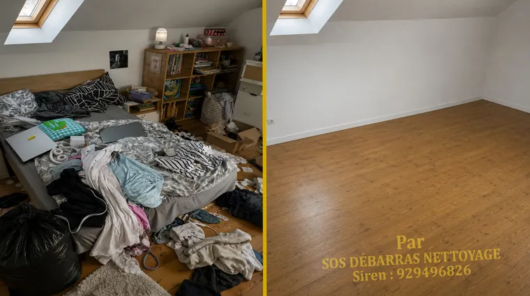 Débarras avant/après d'une cave à Paris 15e : encombrants et cartons évacués, cave rendue praticable
