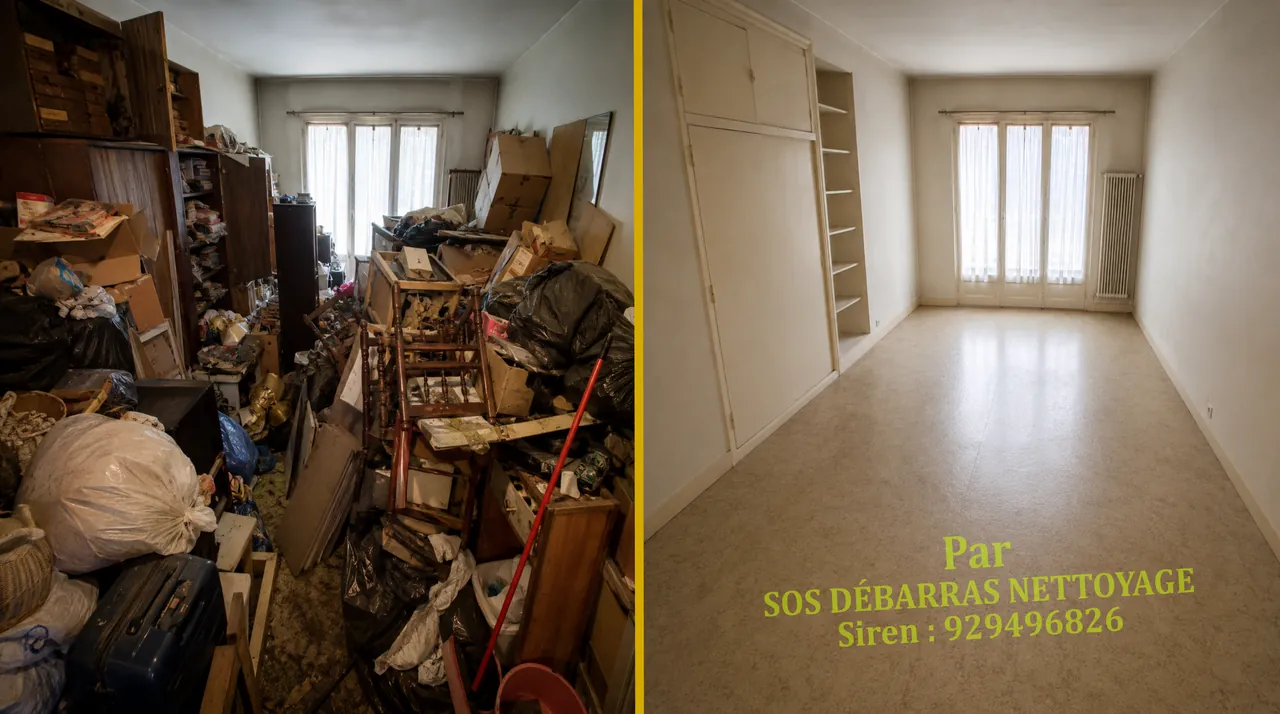 Débarras après décès d’une chambre avant / après à Paris