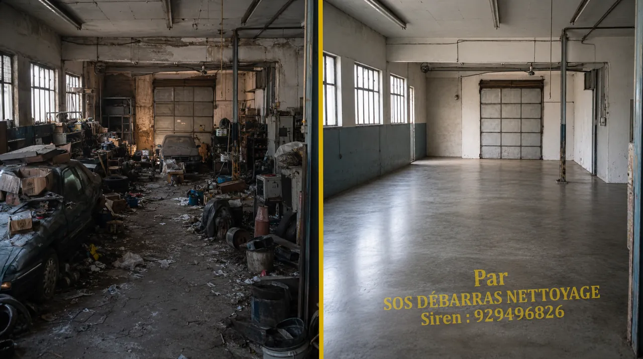 Débarras d’un local commercial avant / après à Paris